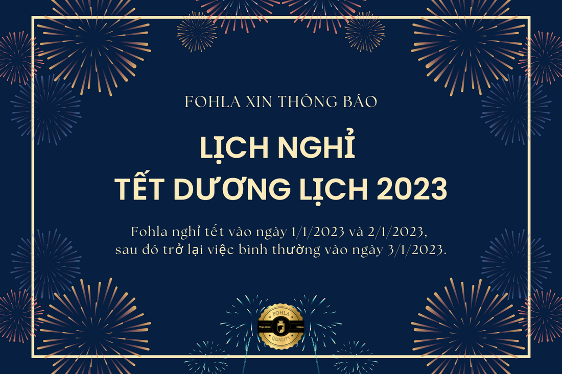 FOHLA THÔNG BÁO LỊCH NGHỈ TẾT DƯƠNG LỊCH 2023