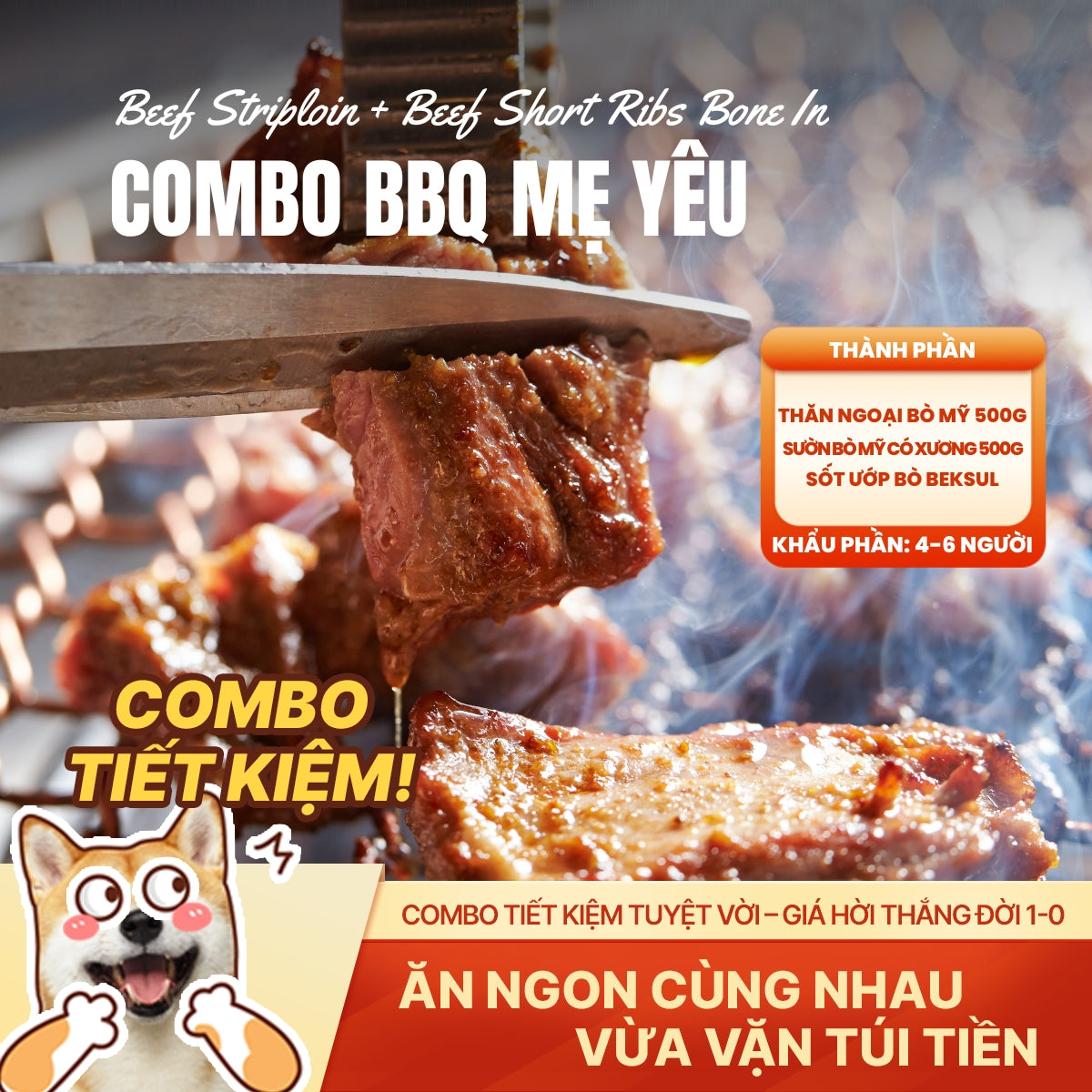 Combo BBQ Mẹ Yêu - Tiệc Nướng Đạm Bạc - 3 Món