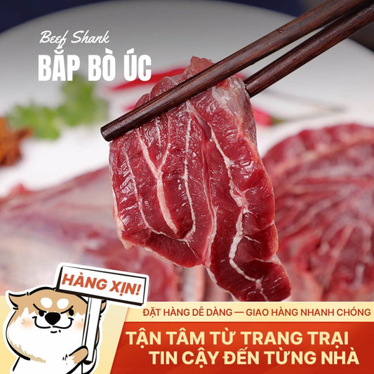 Bắp Bò Úc Cắt Nhúng Lẩu - Thái Mỏng - 500g