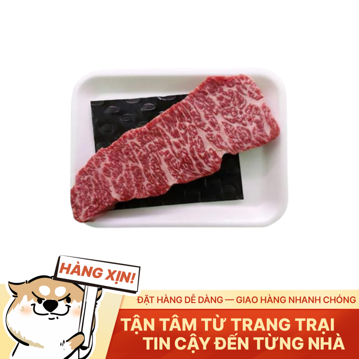 Bắp cá lóc bò Wagyu khay