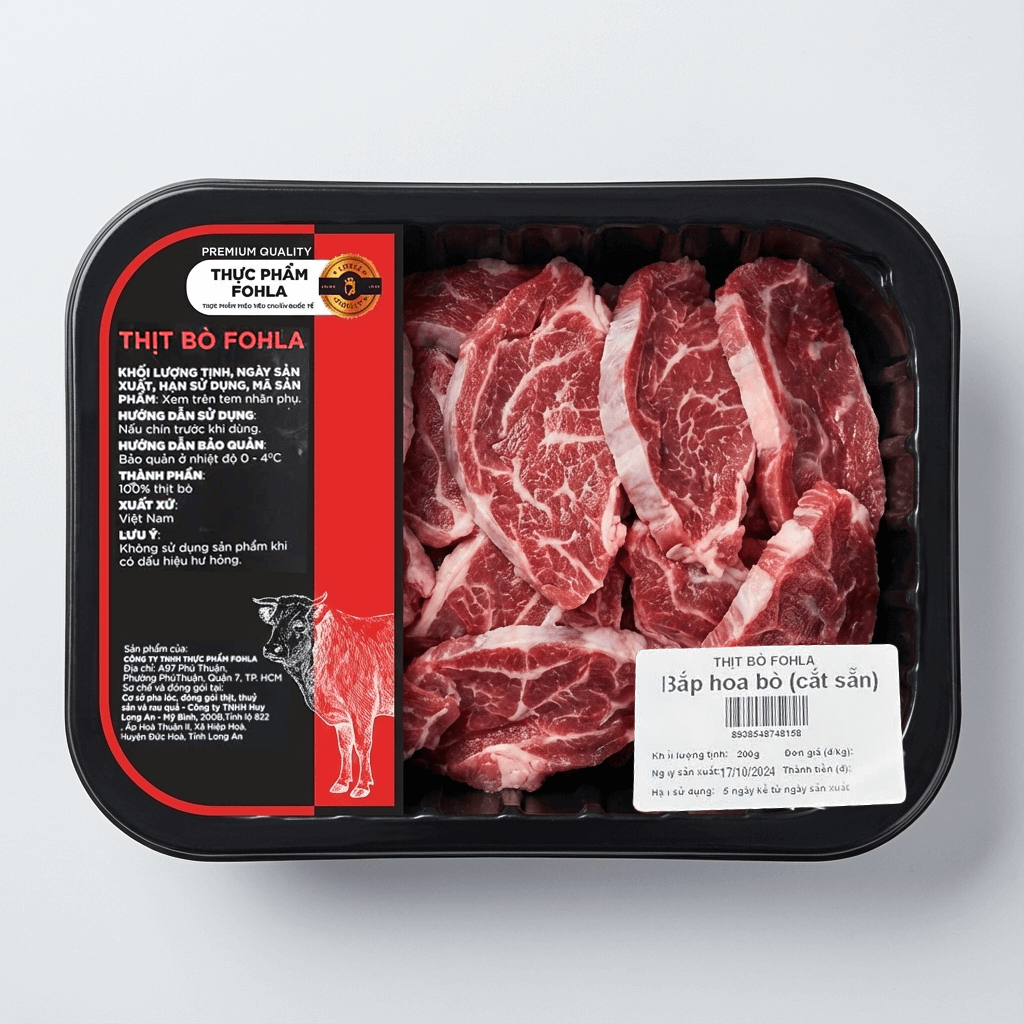 Bắp Hoa Bò Tươi Việt Nam - Khay 250g | Thịt Mềm Vân Mỡ Đẹp