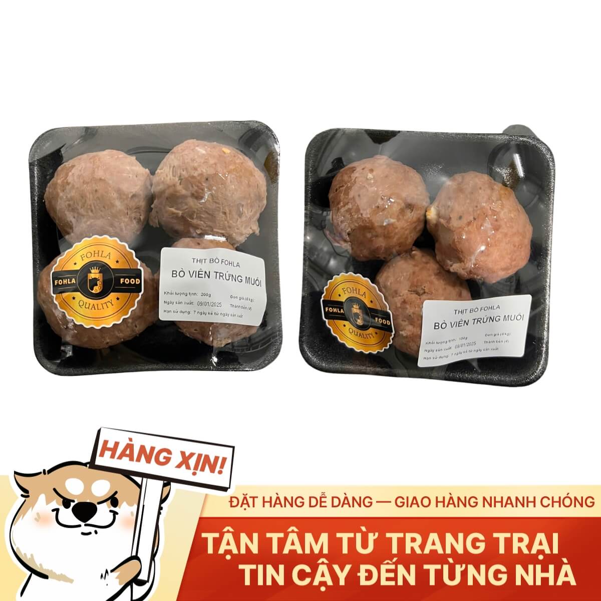 Bò Viên Trứng Muối Việt Nam - Thơm Béo - 500g
