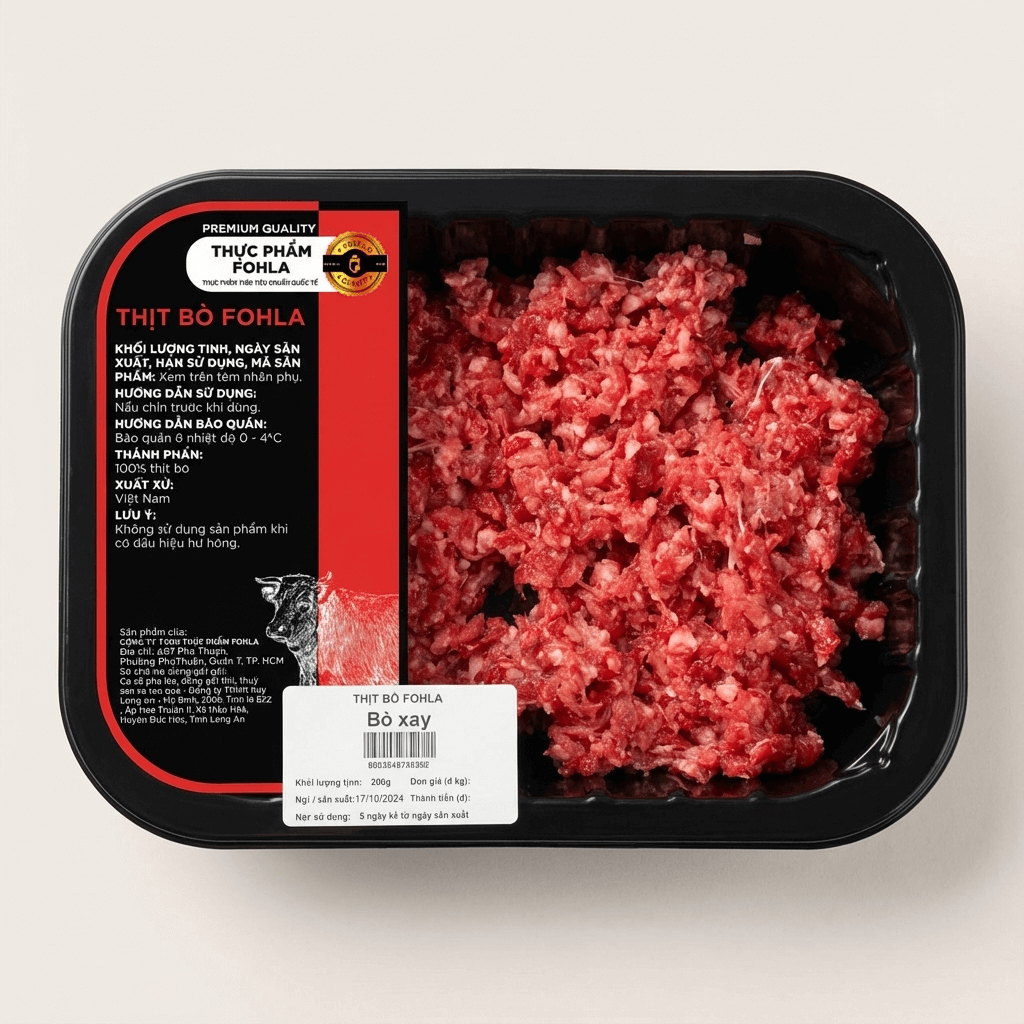 Bò Xay Tươi Việt Nam - Khay 250g | Xay Nhuyễn, Thịt Nạc 100%