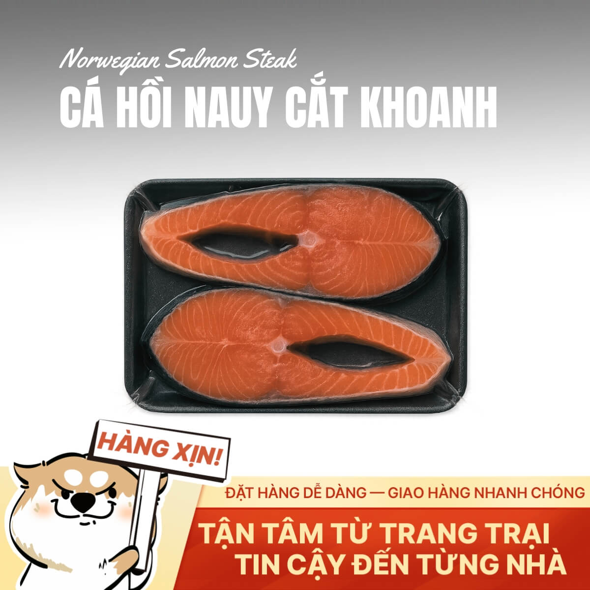 Cá Hồi Na Uy - Cắt Khoanh Tươi Ngon - 500g