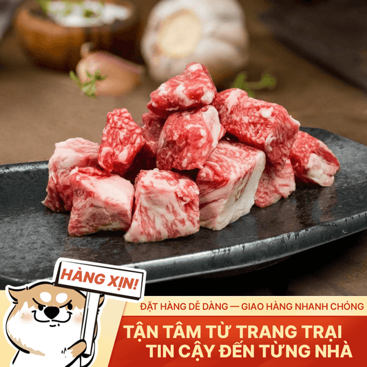 Đùi gọ bò Úc cắt khói vuông