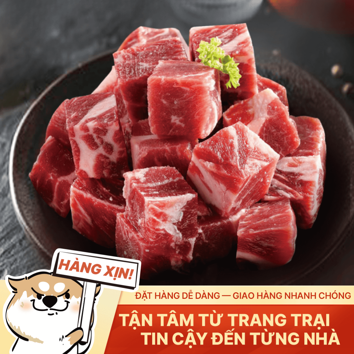 Đùi gọ bò Úc cắt khối