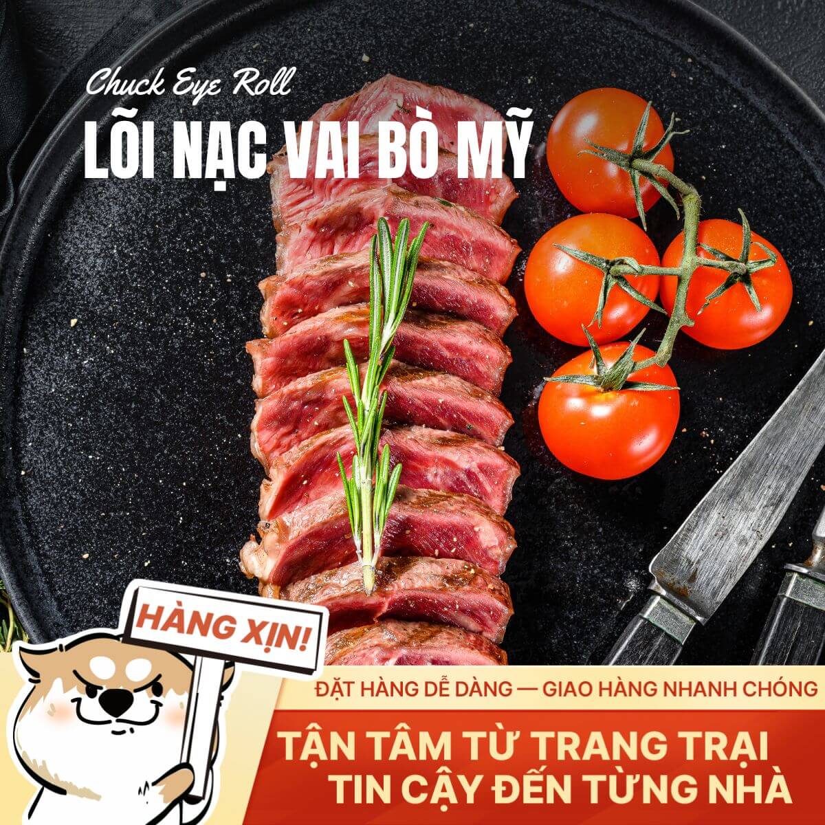 Lõi Nạc Vai Bò Mỹ - Prime Cut - 500g
