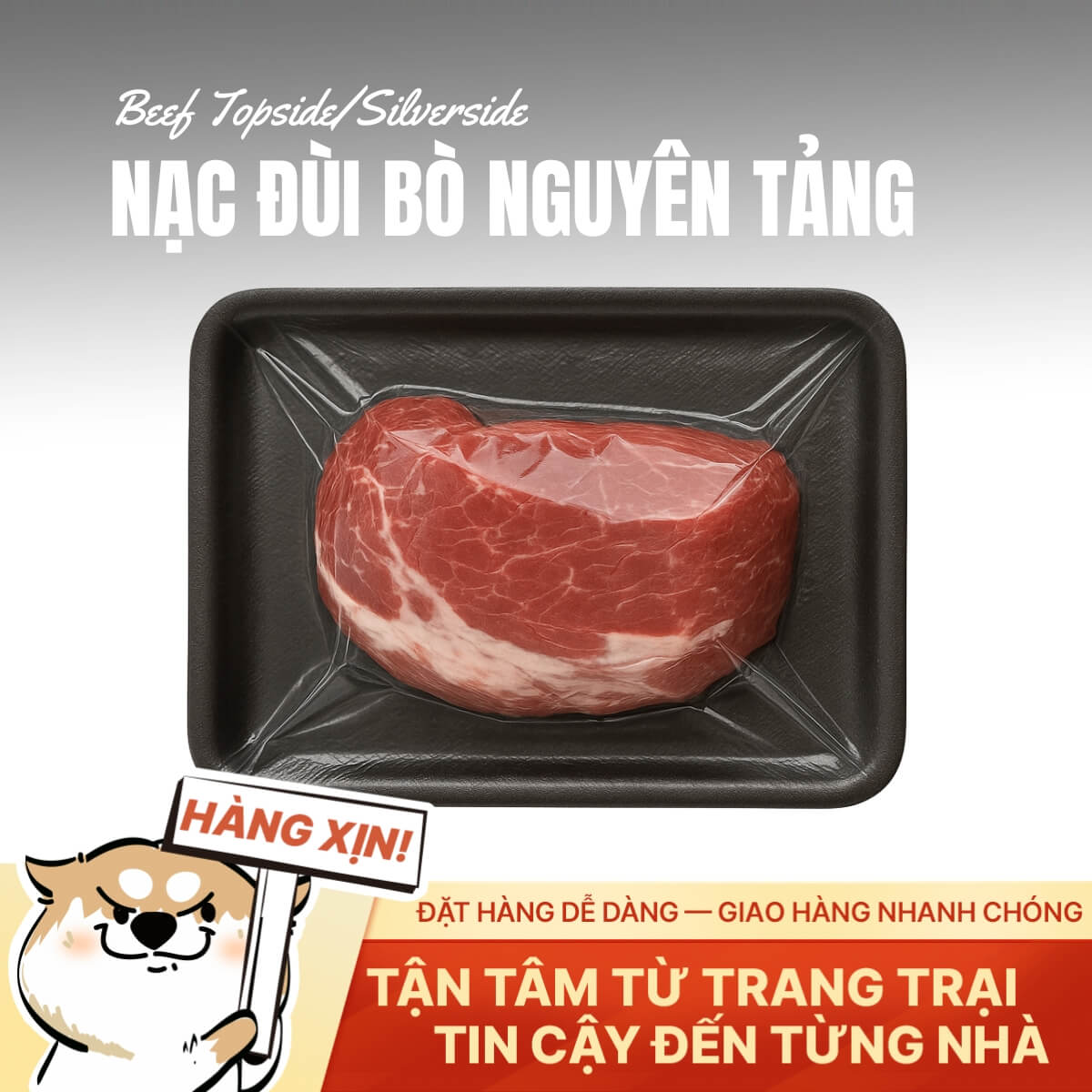Nạc Đùi Bò Việt Nam - Nguyên Tảng - 500g