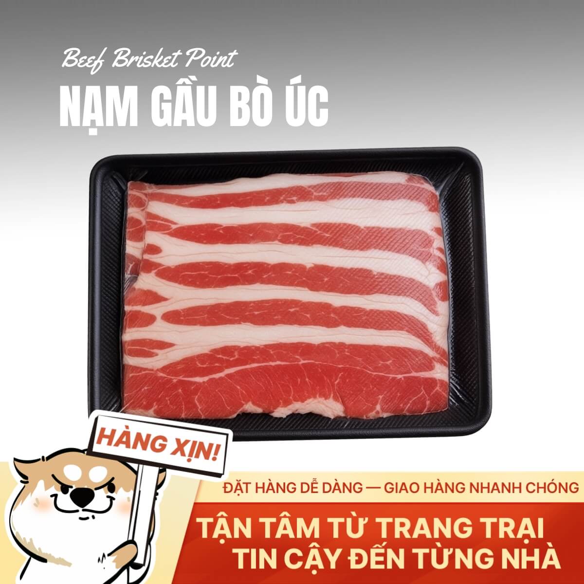 Nạm Gầu Bò Úc - Thớ Mềm Ngậy - 500g