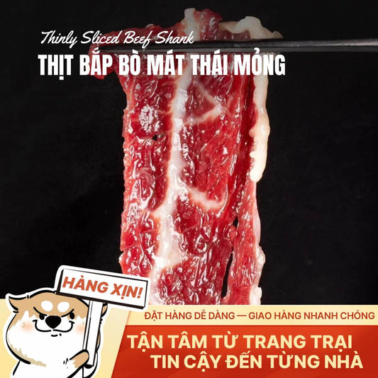 Thịt Bắp Bò Mát Việt Nam - Thái Mỏng 2.5mm - 250g