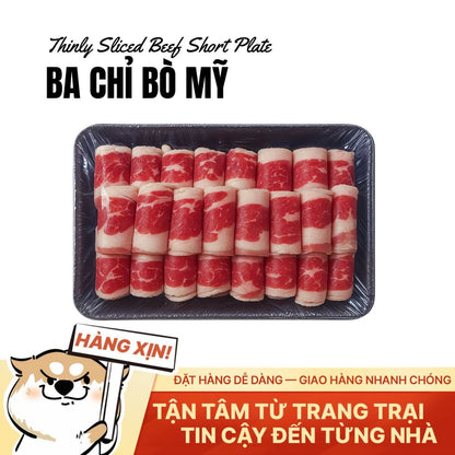 Ba Chỉ Bò Mỹ - Thái Mỏng - 500g