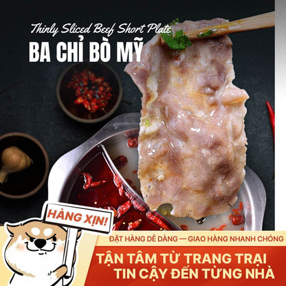 Ba Chỉ Bò Mỹ - Thái Mỏng - 500g