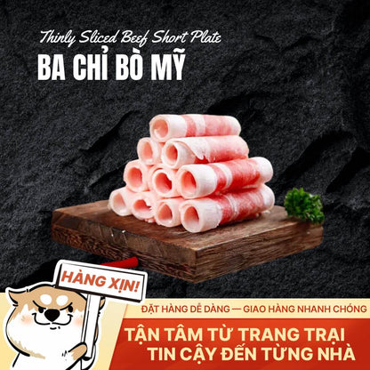 Ba Chỉ Bò Mỹ - Thái Mỏng - 500g