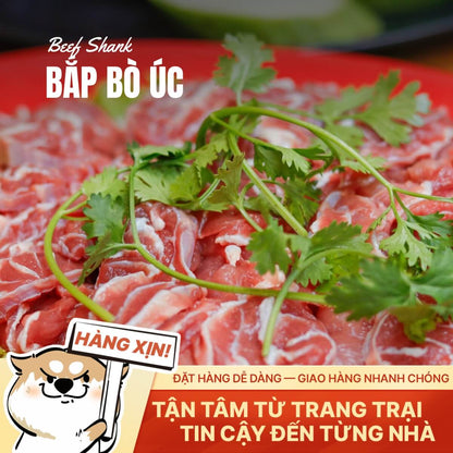 Bắp Bò Úc Cắt Nhúng Lẩu - Thái Mỏng - 500g
