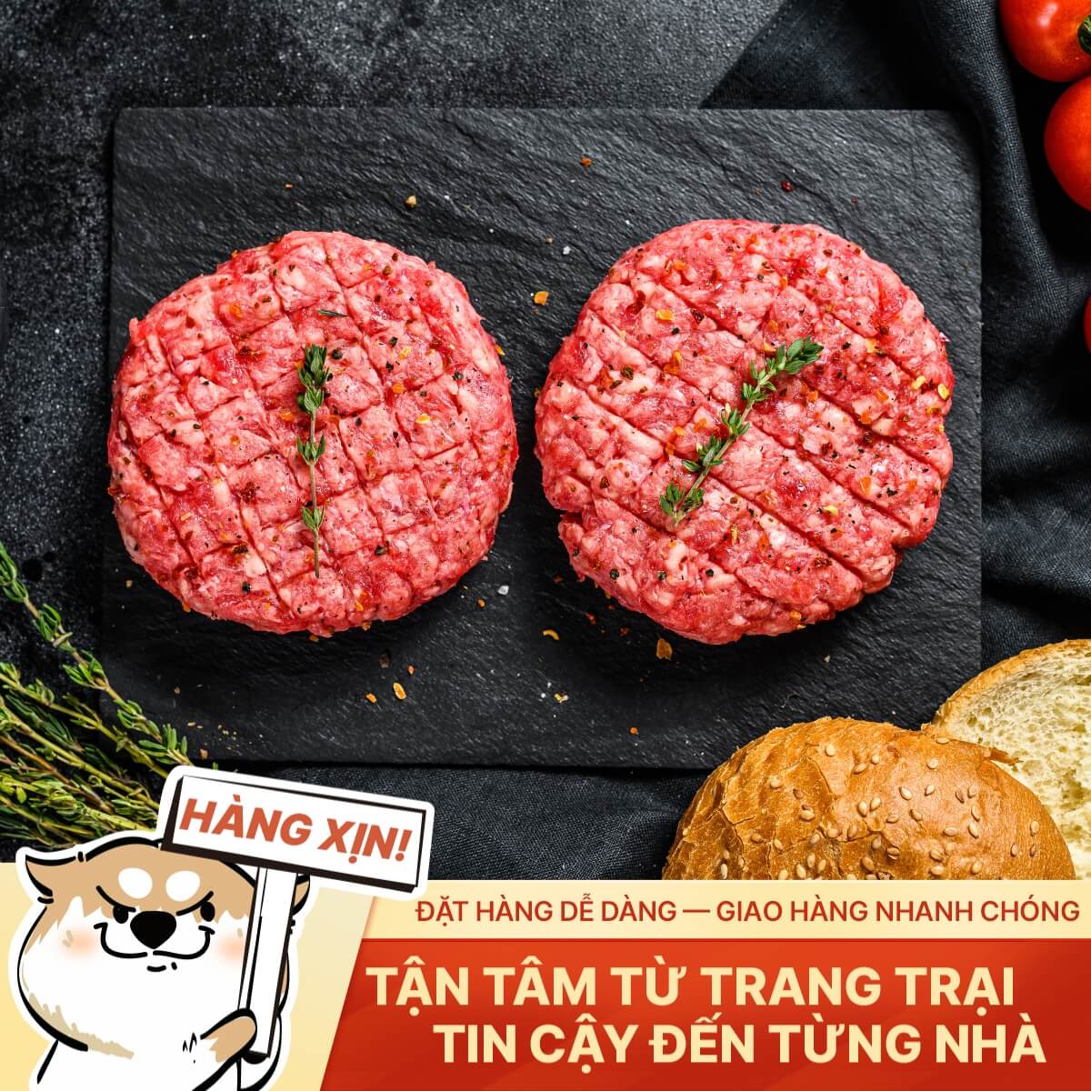 Bò Xay Đóng Hamburger Việt Nam - 250g