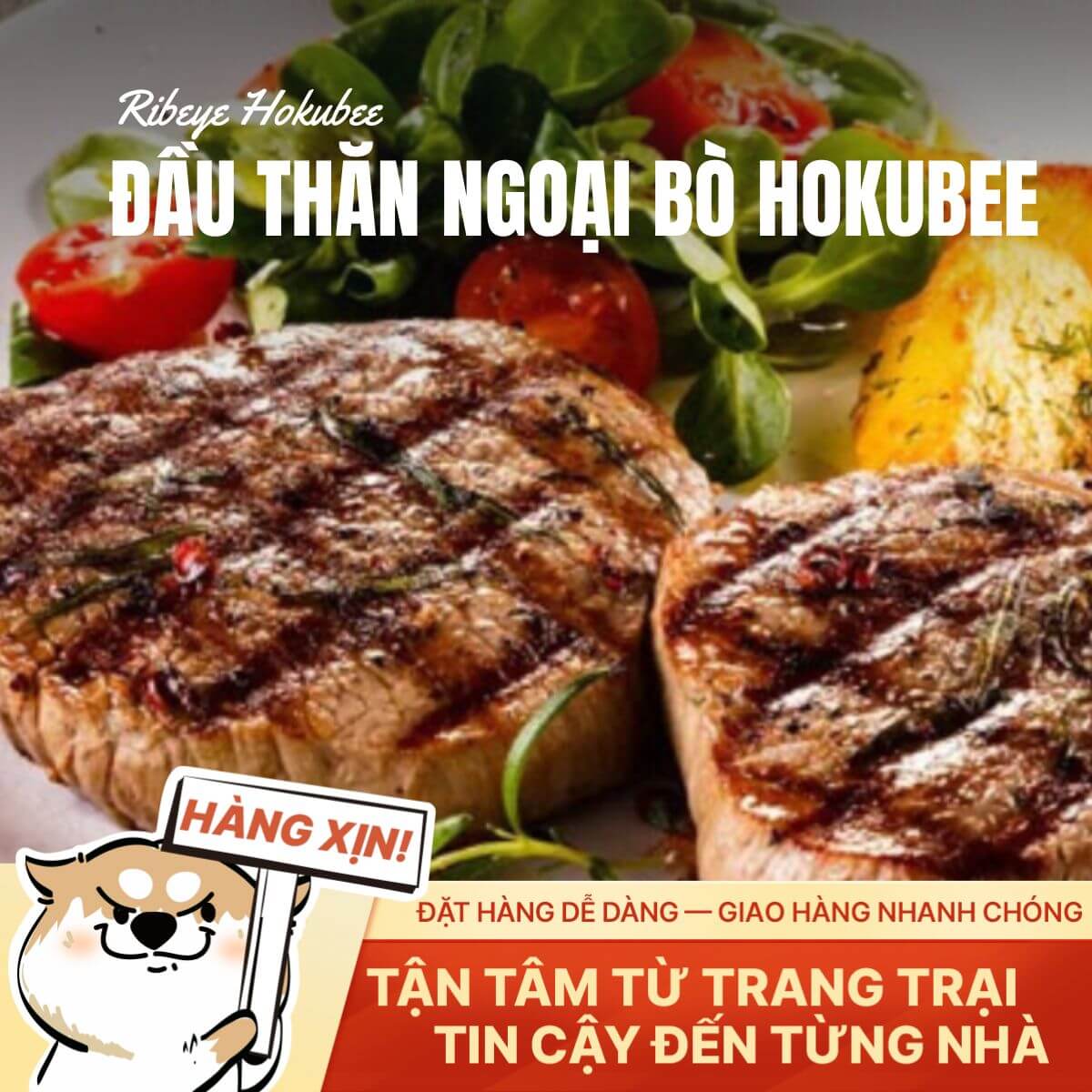 Rib Eye Hokubee - Vân Mỡ Tuyệt Hảo - 500g
