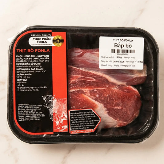 Bắp Bò Tươi Fohla - Khay 250g - Đóng gói MAP