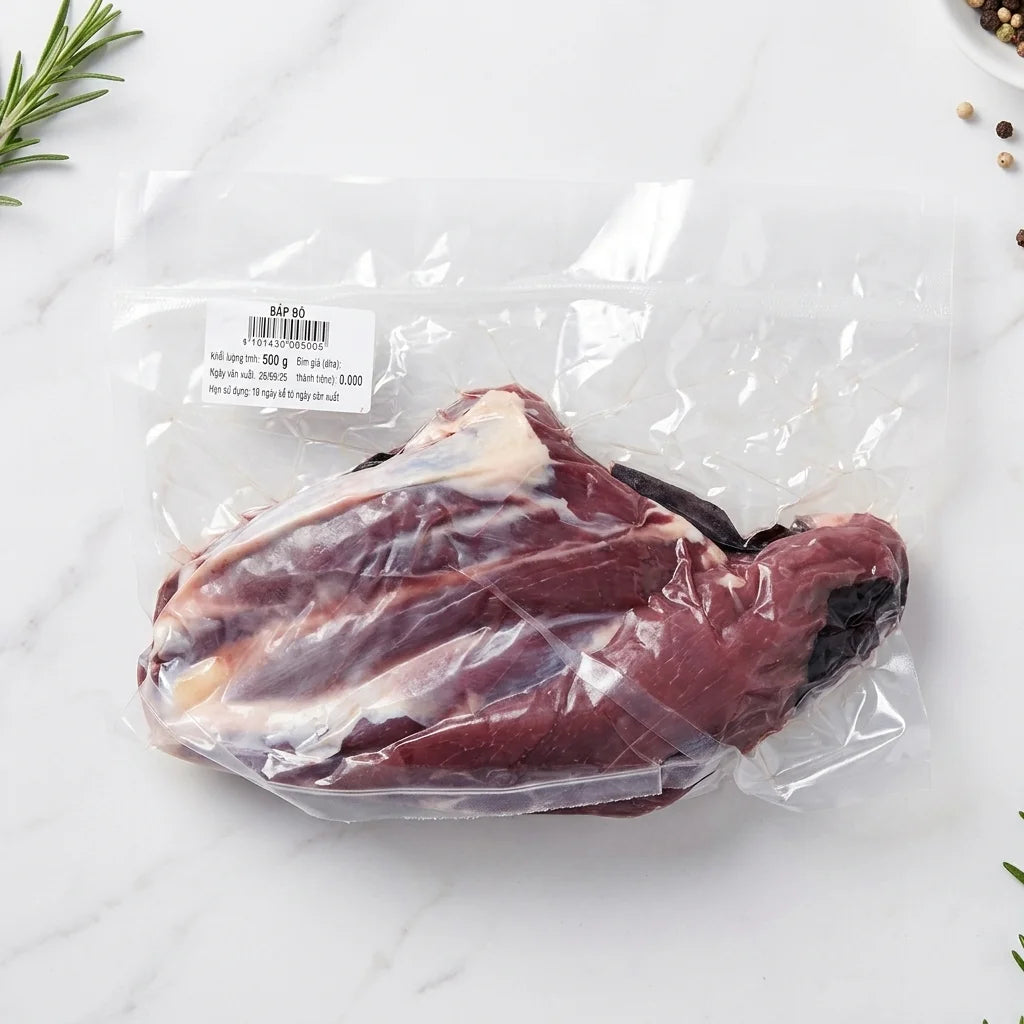 Bắp Bò Tươi Fohla - 500g Nguyên Khối - Hút Chân Không