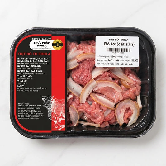 Bò Tơ Cắt Sẵn Tươi Fohla - Khay 250g - Đóng gói MAP