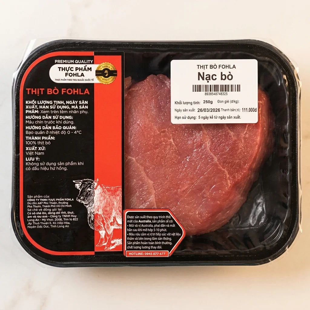 Nạc Bò Tươi Fohla - Khay 250g - Đóng gói MAP