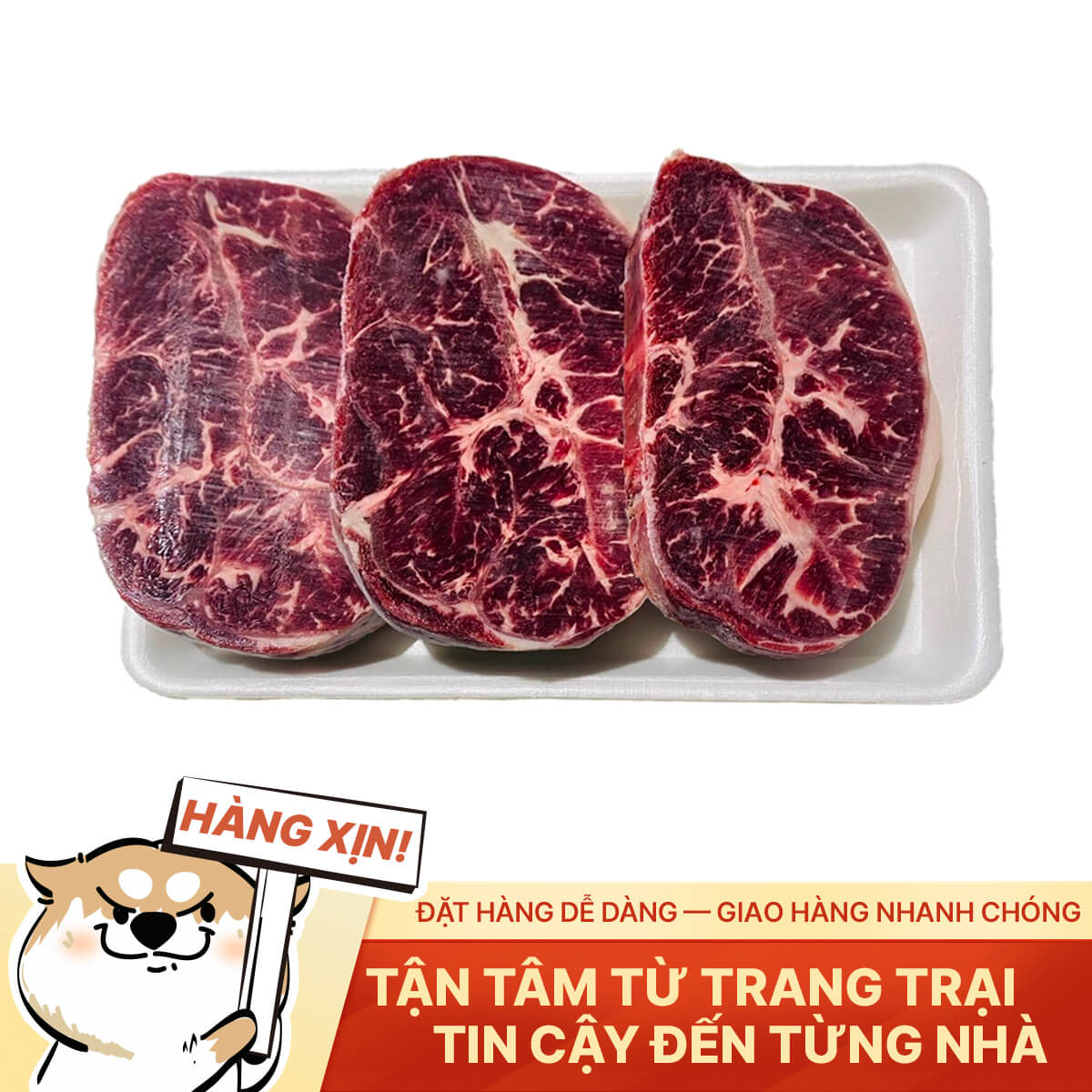 Lõi Nạc Vai Bò Mỹ - Prime Cut - 500g