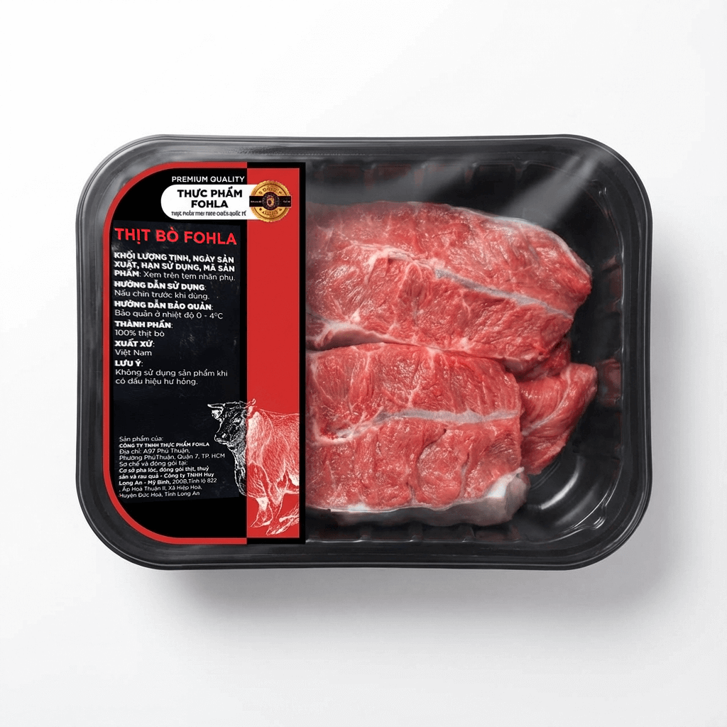 Lõi Vai Bò Tươi Việt Nam - Khay 250g | Thịt Mềm, Vân Mỡ Đẹp