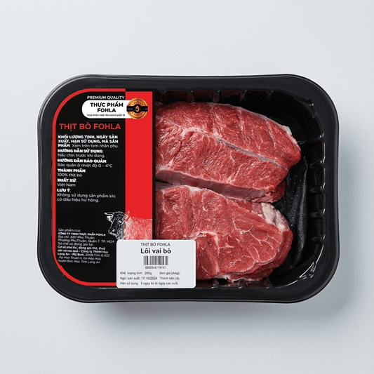 Lõi Vai Bò Tươi Việt Nam - Khay 250g | Thịt Mềm, Vân Mỡ Đẹp