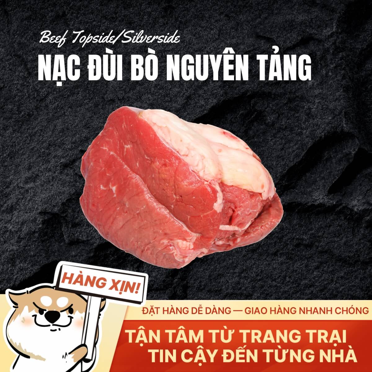 Nạc Đùi Bò Việt Nam - Nguyên Tảng - 500g