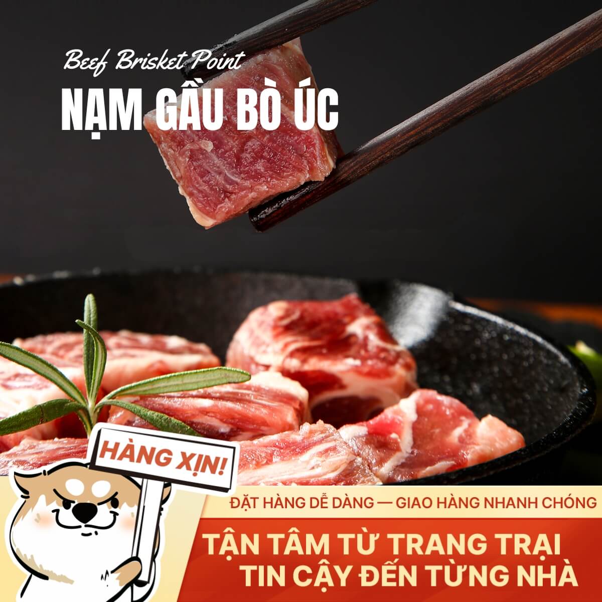 Nạm Gầu Bò Úc - Thớ Mềm Ngậy - 500g