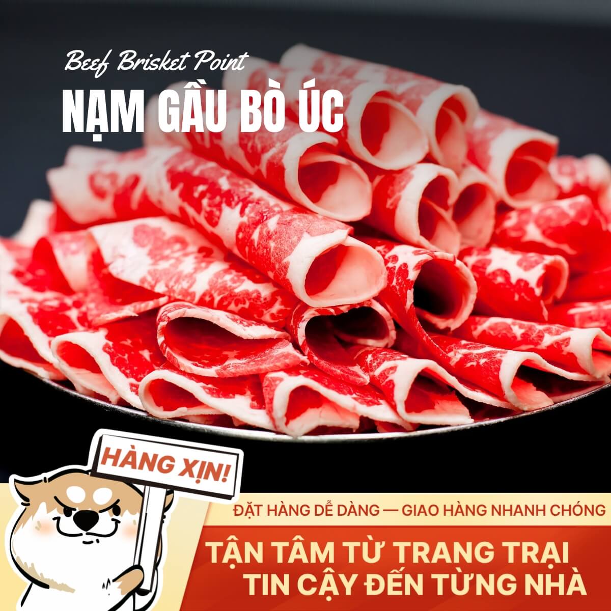 Nạm Gầu Bò Úc - Thớ Mềm Ngậy - 500g