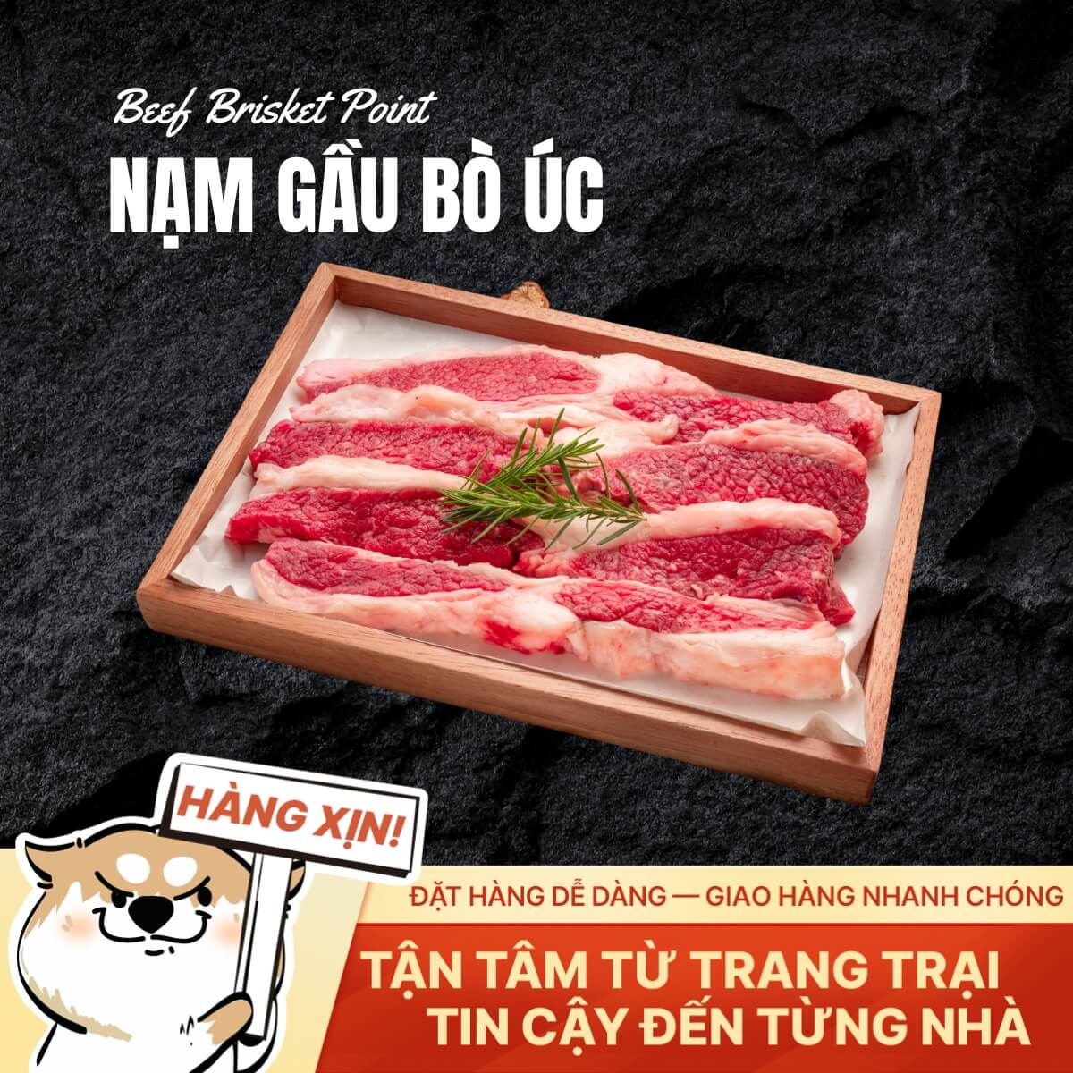 Nạm Gầu Bò Úc - Thớ Mềm Ngậy - 500g