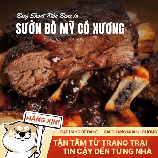 Sườn Bò Mỹ Có Xương - Thịt Chắc Ngọt - 500g
