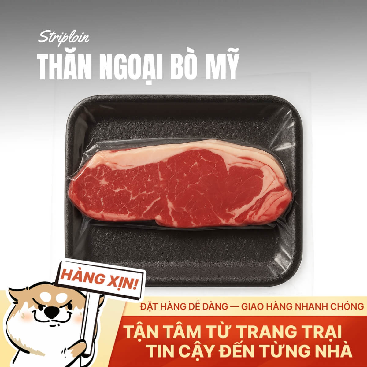 Thăn Ngoại Bò Mỹ - Cắt Steak 2cm - 500g
